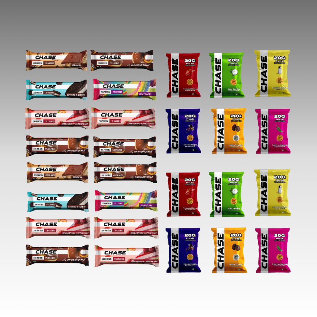 Assorted Protein Snack Combo ( 12 Protein Puffs + 16 Protein Bars)