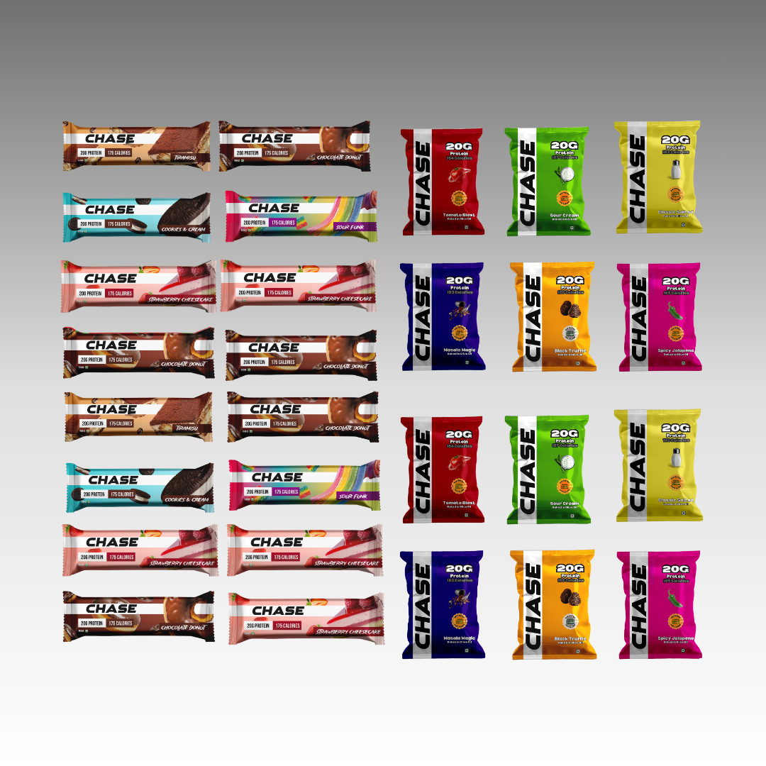 Assorted Protein Snack Combo ( 12 Protein Puffs + 16 Protein Bars)
