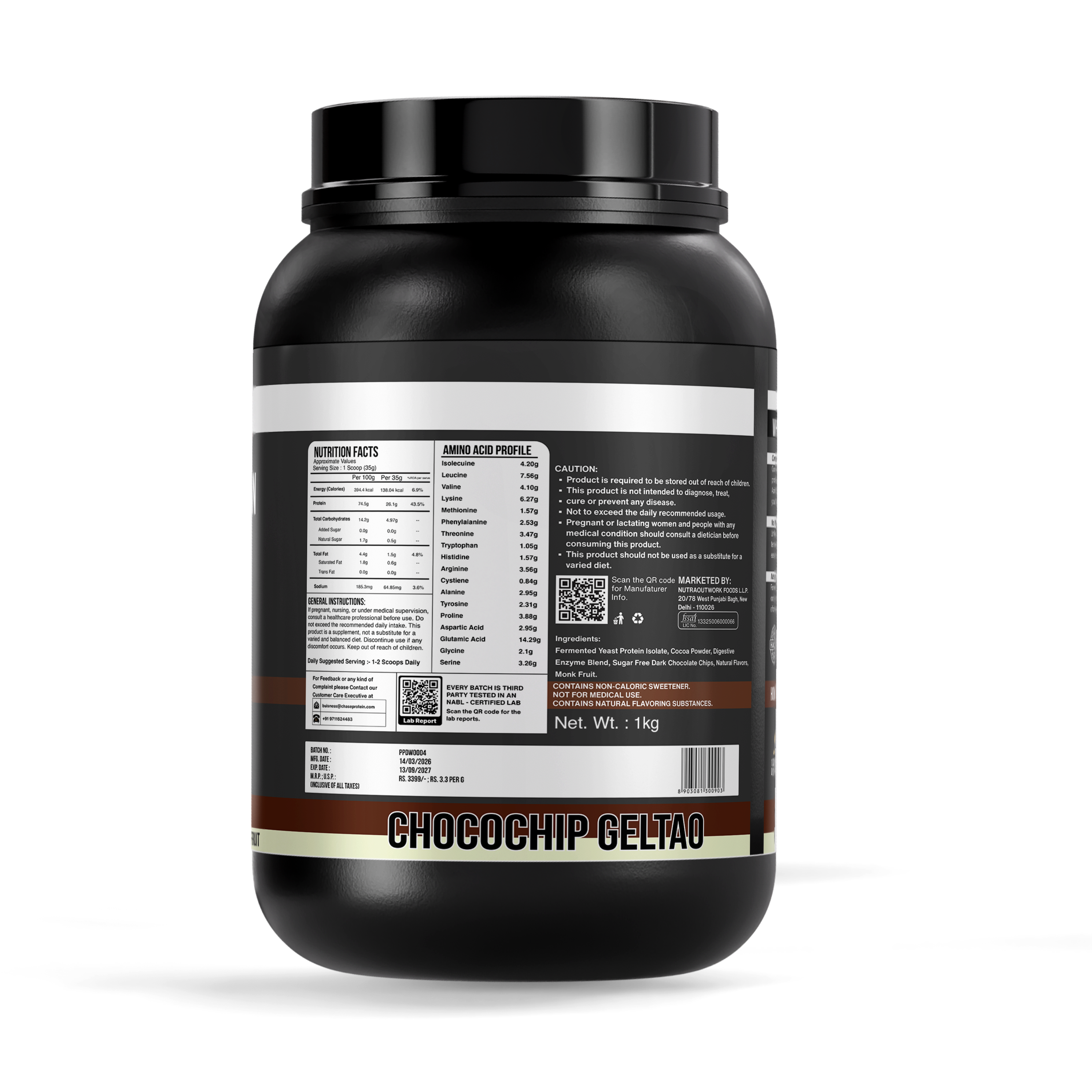 Chocochip Gelato Dessert Protein- 1 Kg
