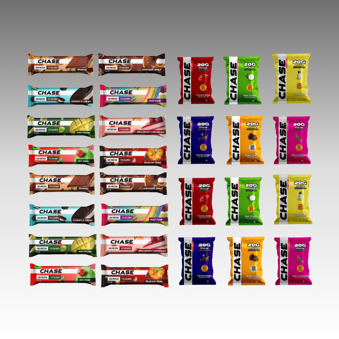 Assorted Protein Snack Combo ( 12 Protein Puffs + 16 Protein Bars)