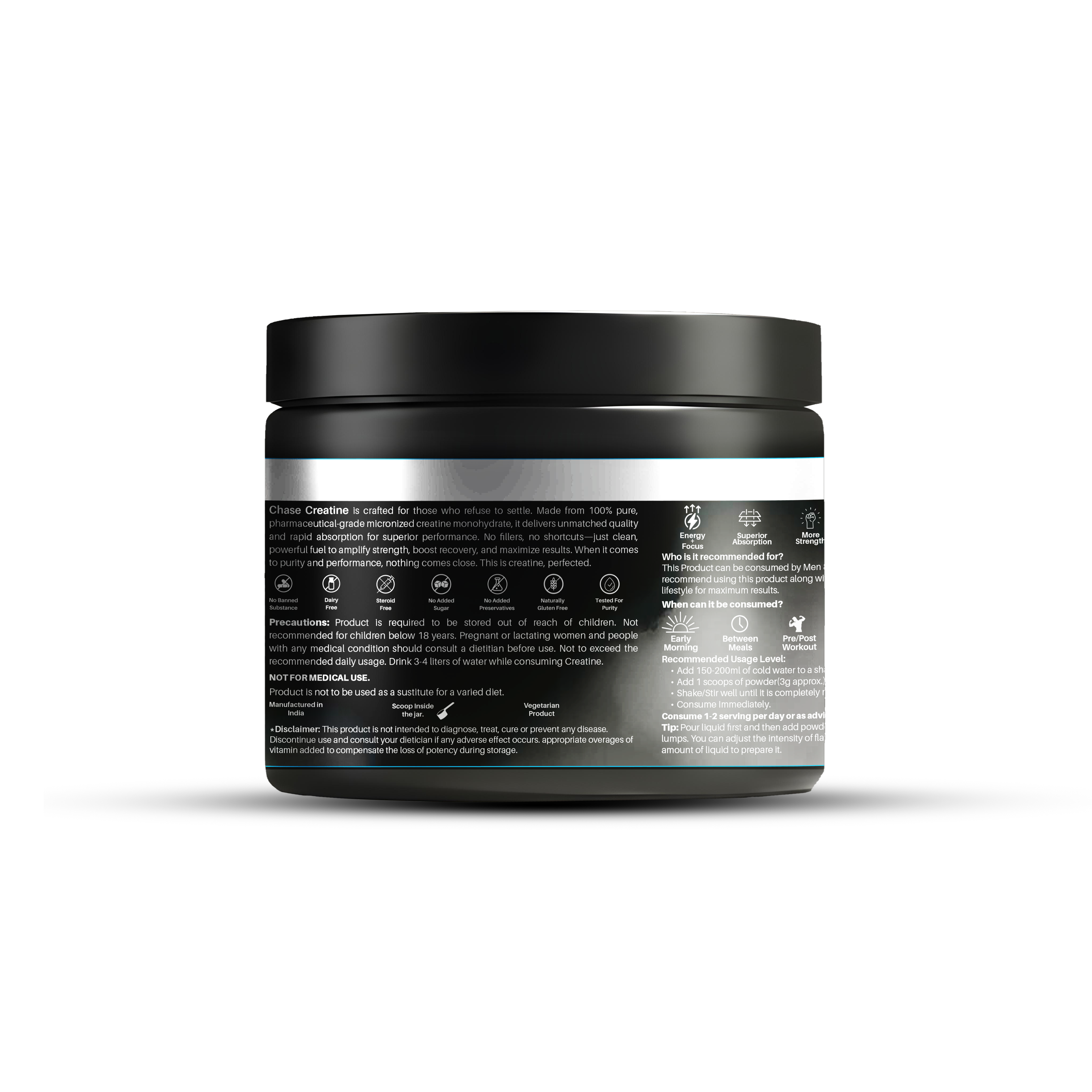 Chase Protein Unflavoured  Creatine Monohydrate Powder