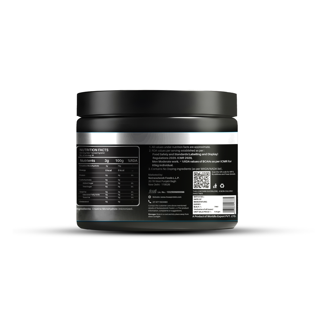 Chase Protein Unflavoured  Creatine Monohydrate Powder