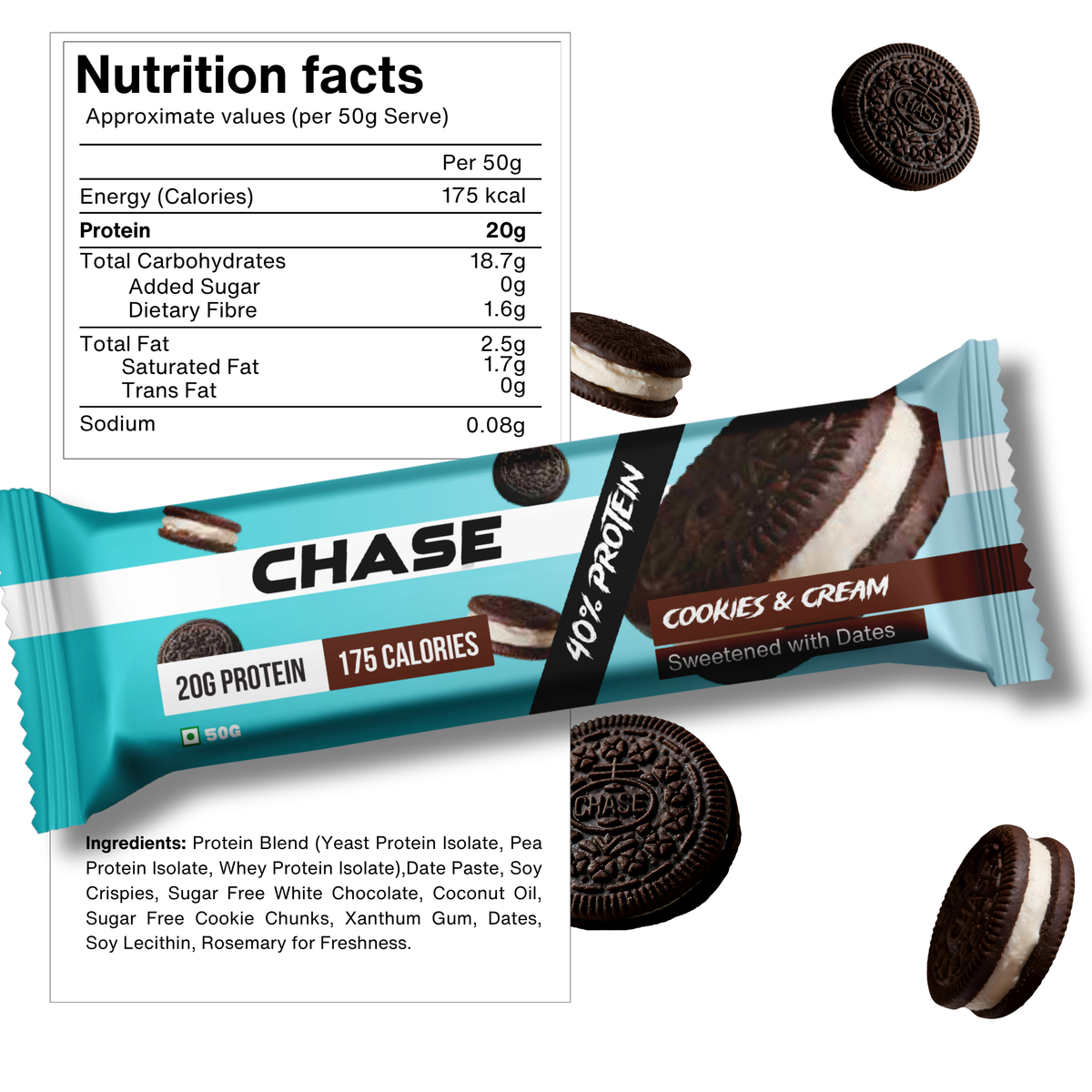 Cookies & Cream 20g Protein Bars
