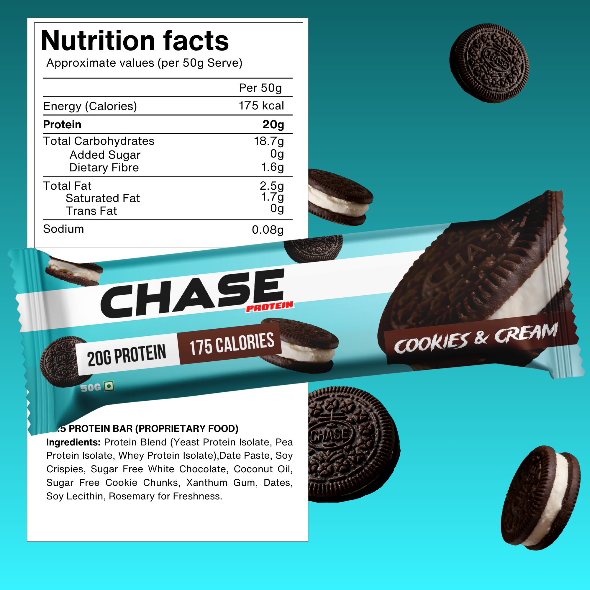 Cookies & Cream 20g Protein Bars