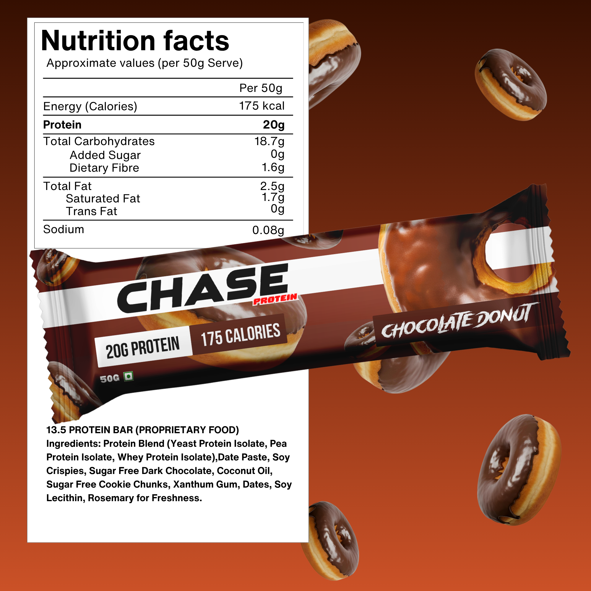 Chocolate Donut 20g Protein Bars