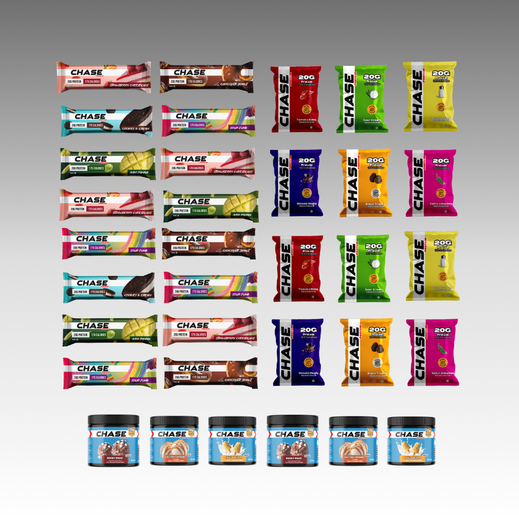 Assorted Protein Snack Combo ( 12 Protein Puffs + 16 Protein Bars + 6 Peanut Butter )