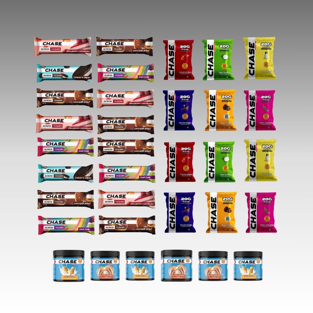 Assorted Protein Snack Combo ( 12 Protein Puffs + 16 Protein Bars + 6 Peanut Butter )