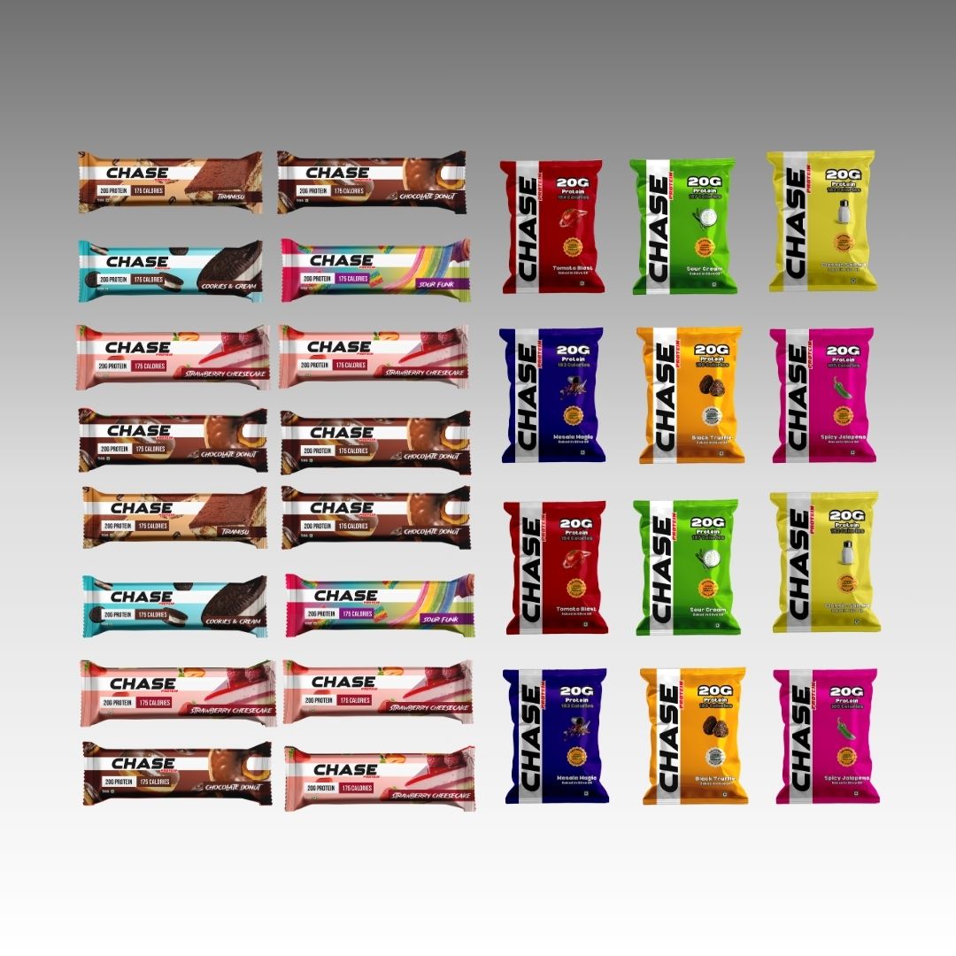 Assorted Protein Snack Combo ( 12 Protein Puffs + 16 Protein Bars)